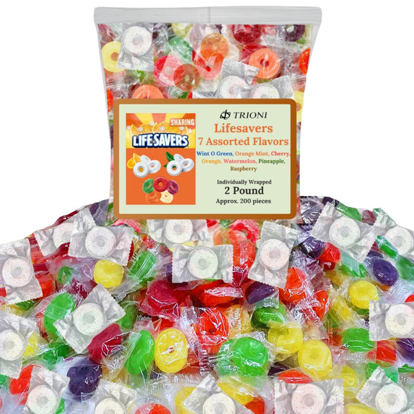 Life savers 7 Flavors Fruity Hard Candy Individually Wrapped (2LB) - TRIONI Treats