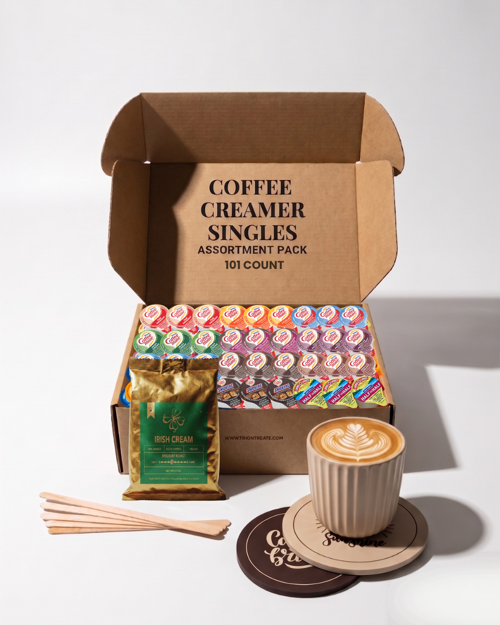 Coffee Mate 12-Flavor Creamer Singles & Coffee Kit – 101 Count Variety Pack - TRIONI Treats