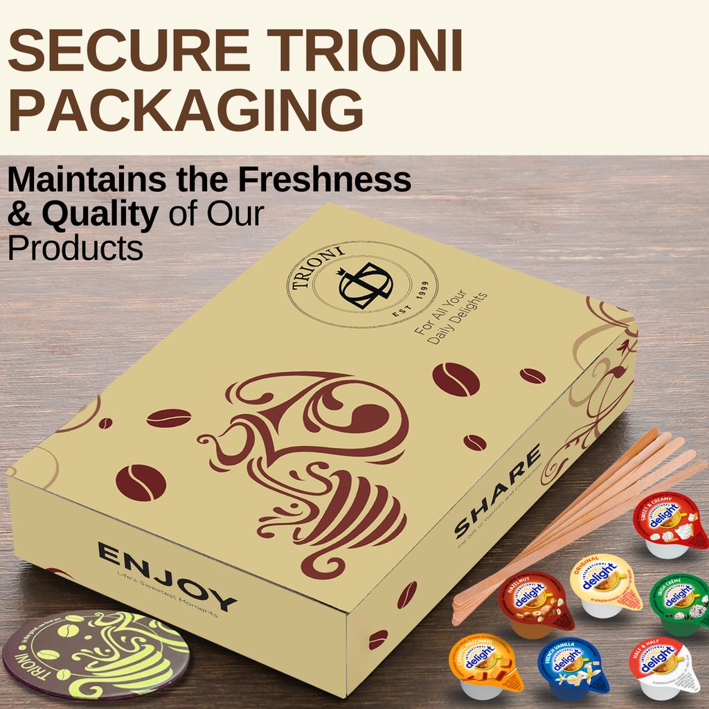 International Delight Coffee Creamer Singles Variety Pack - Sweet Cream, Irish Creme, and 5 More Flavors - TRIONI Treats
