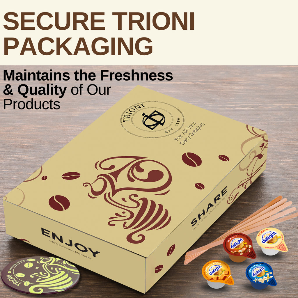 International Delight Coffee Creamer Singles Variety Pack - Caramel Macchiato and 3 More Flavors - TRIONI Treats