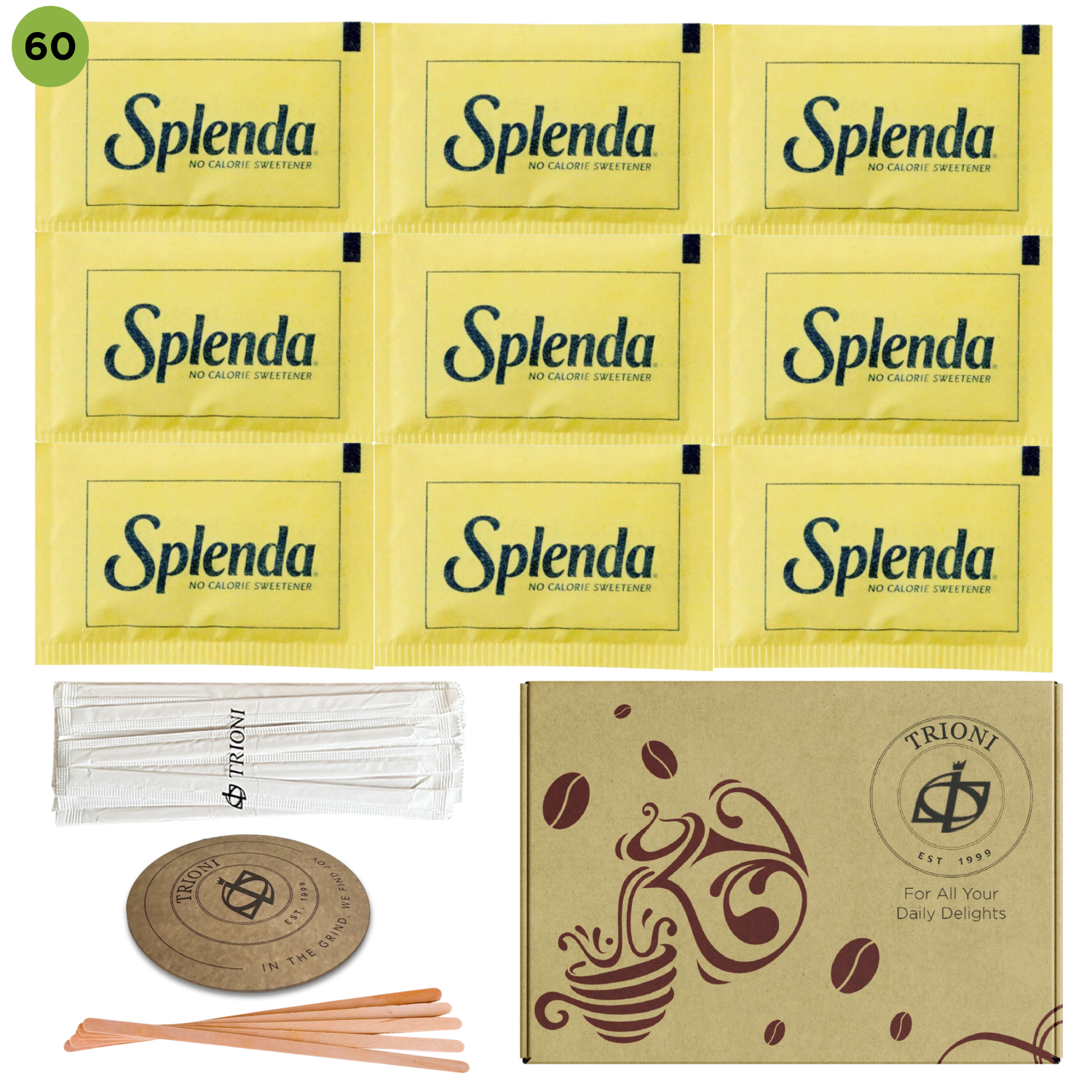 Custom Sugar and Sweetener Assortment Packets - Mix & Match (40 - 60ct each) - TRIONI Treats