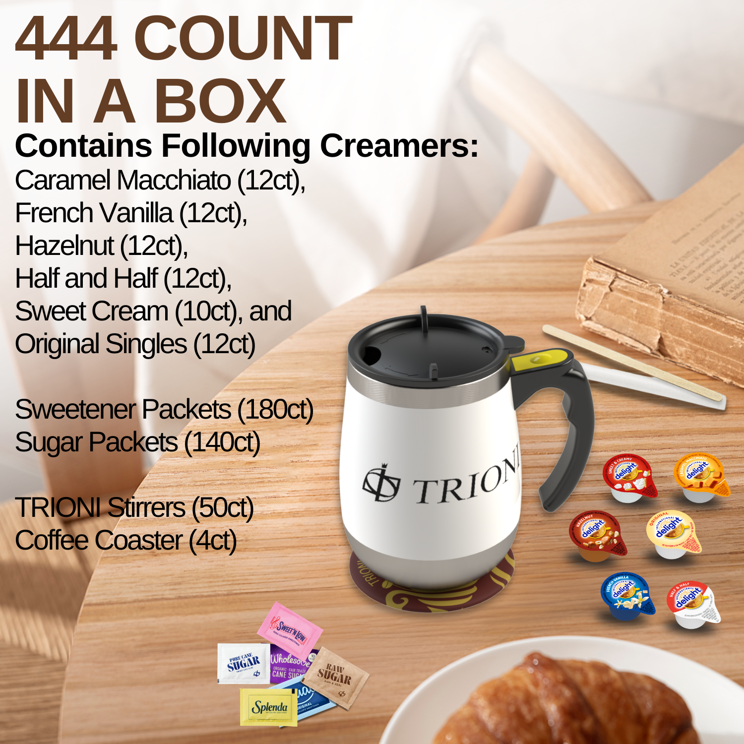 International Delight Coffee Creamer Singles Variety Pack - Sweet Cream and 5 More Flavors - TRIONI Treats