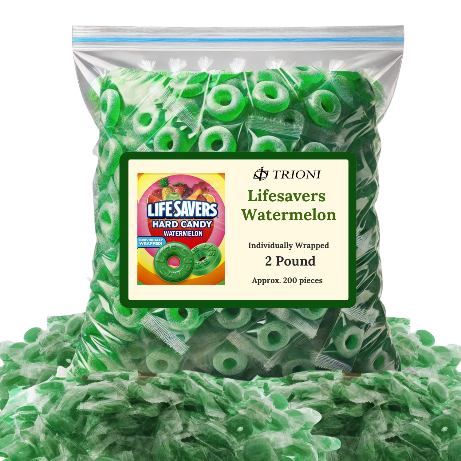 Life Savers Hard Candy Individually Wrapped - 2 LB of Lifesavers Watermelon Fruit Flavor