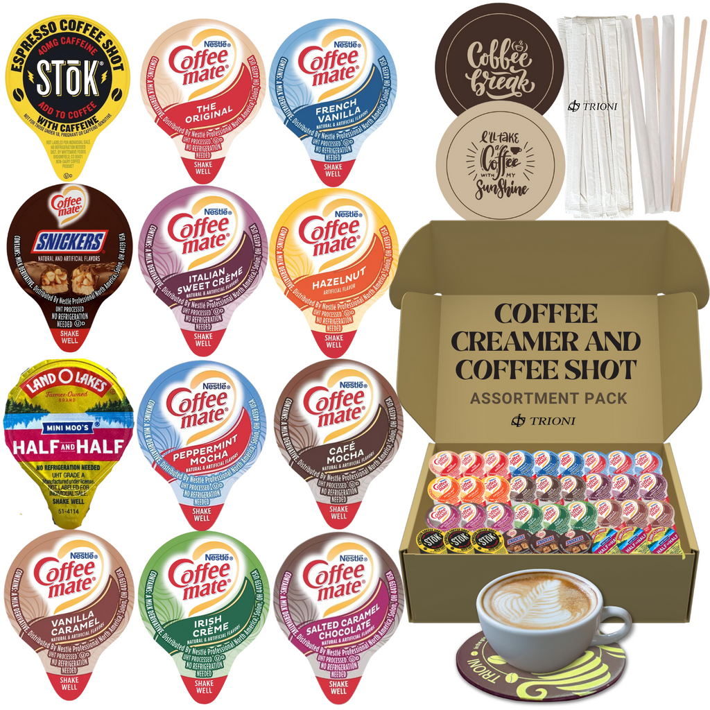 Custom Mix & Match Coffee Mate Creamer Singles & Stok Espresso Shots (6ct each) - TRIONI Treats