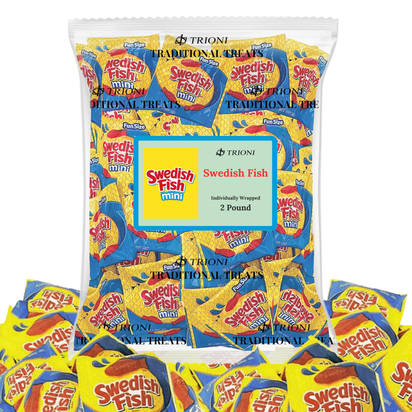 Swedish Fish Individually Wrapped Candy - 2 LB of Individual Packs Fun Size Candies