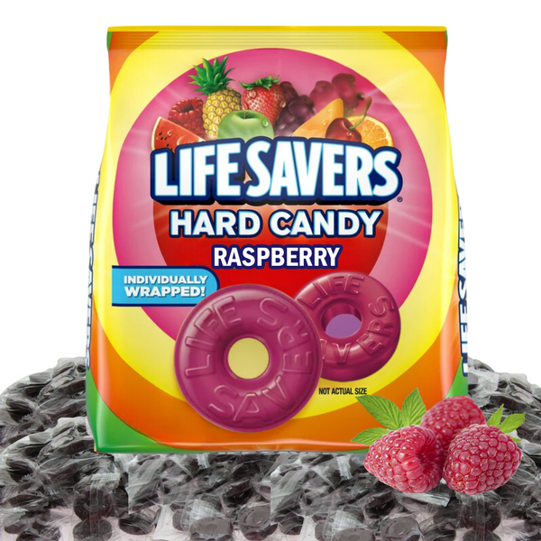 Life Savers Hard Candy Individually Wrapped - 2 LB of Lifesavers Raspberry Fruit Flavor