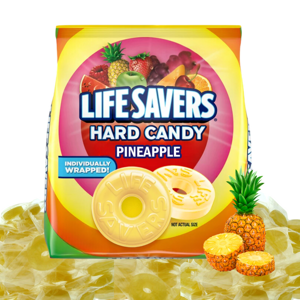 Life Savers Hard Candy Individually Wrapped - 2 LB of Pineapple Lifesavers Fruit Flavor