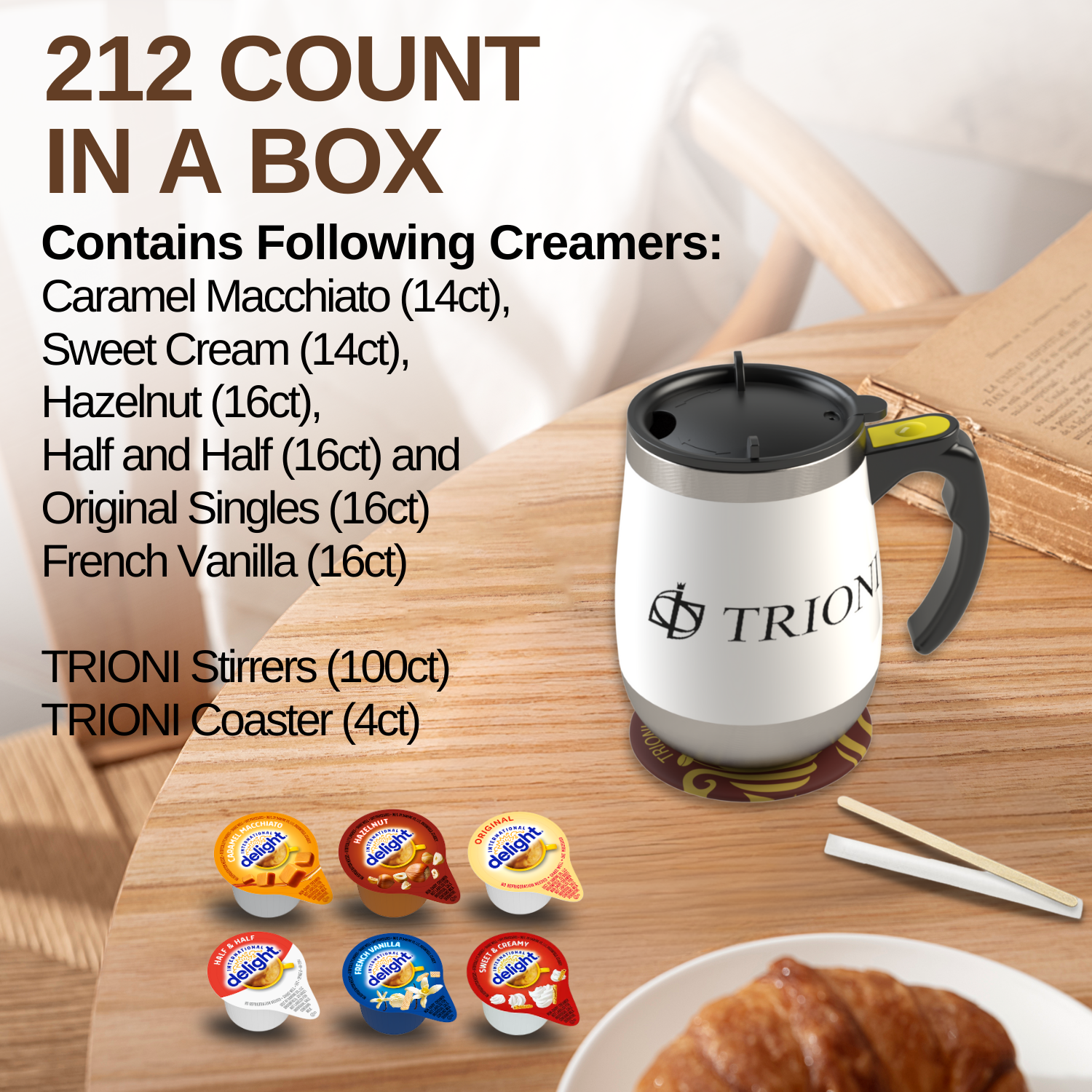 International Delight Coffee Creamer Singles Variety Pack - Sweet Cream and 5 More Flavors - TRIONI Treats
