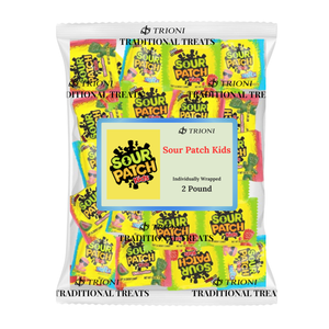 Sour Patch Kids Fun Size Candy - 2LB of Tropical, Watermelon, and Original Individually Wrapped Variety Pack