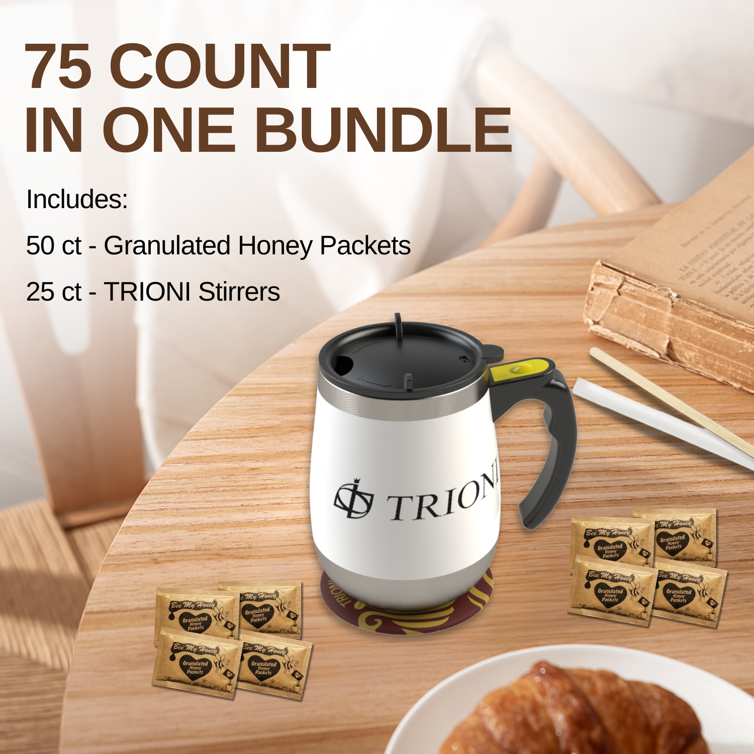 Honey Packets Single Serve Coffee Sweetener - 75 ct & 125 ct - TRIONI Treats