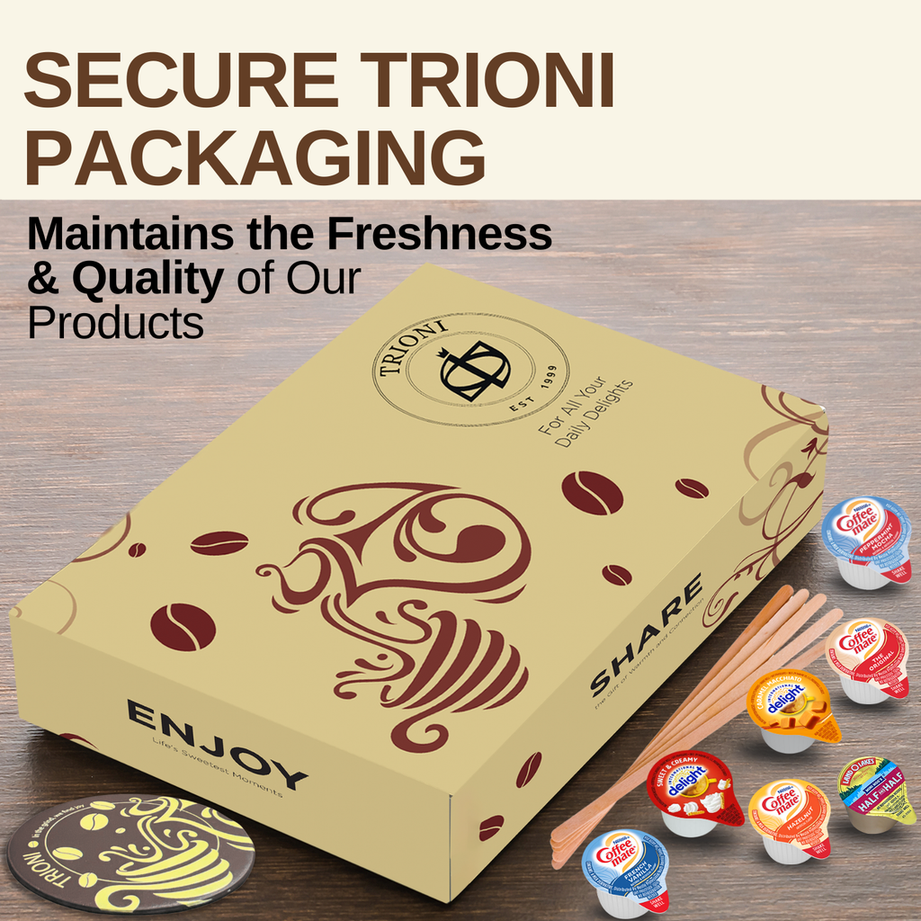 Coffee Mate Coffee Creamer Singles Variety Pack Bundle - Peppermint Mocha, Sweet Cream, and 5 More Flavors - TRIONI Treats