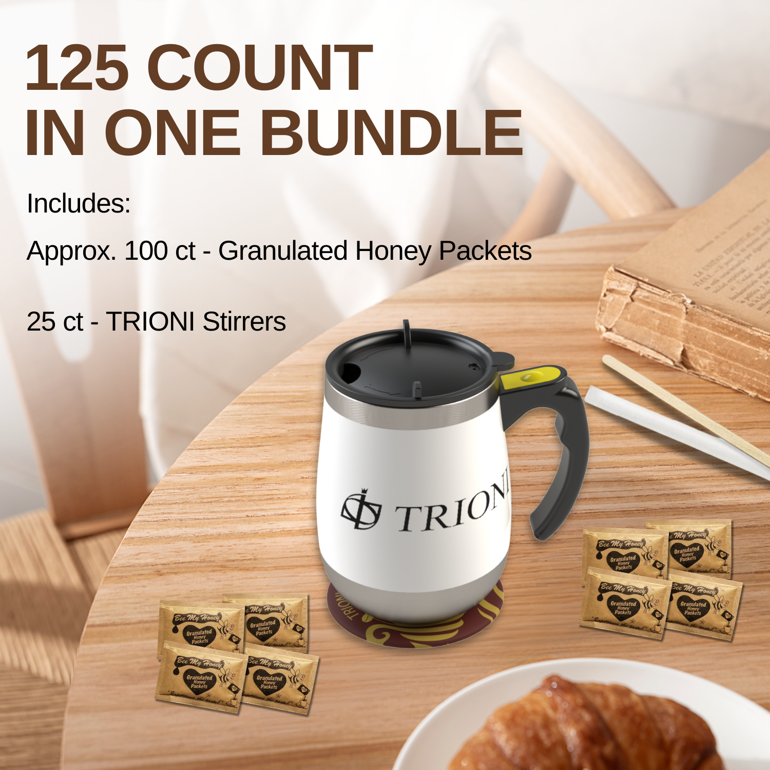 Honey Packets Single Serve Coffee Sweetener - 75 ct & 125 ct - TRIONI Treats