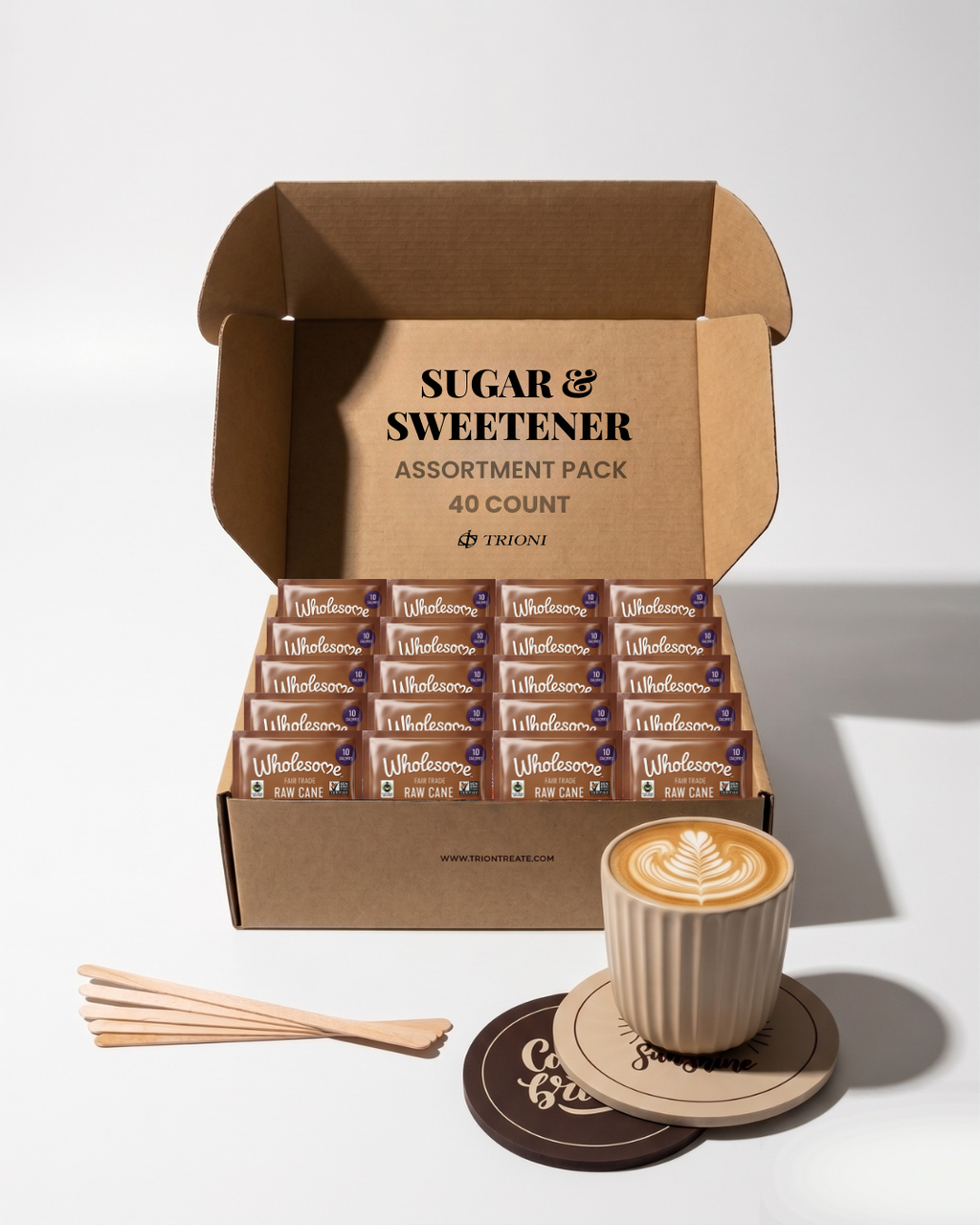Custom Sugar and Sweetener Assortment Packets - Mix & Match (40 - 60ct each) - TRIONI Treats