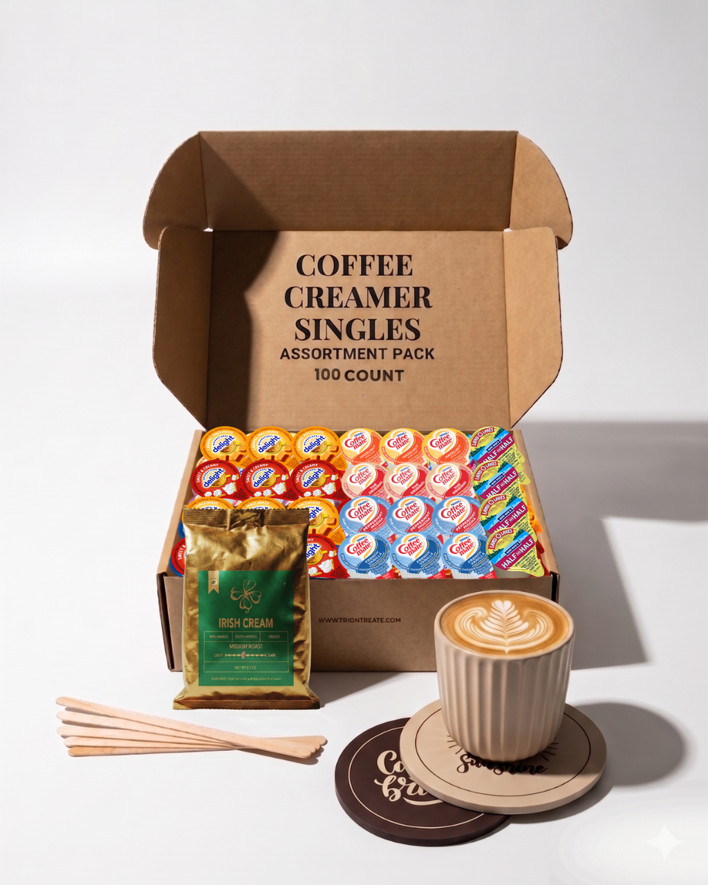 Coffee Mate 7-Flavor Creamer & Coffee Kit – 101 Count Variety Pack - TRIONI Treats