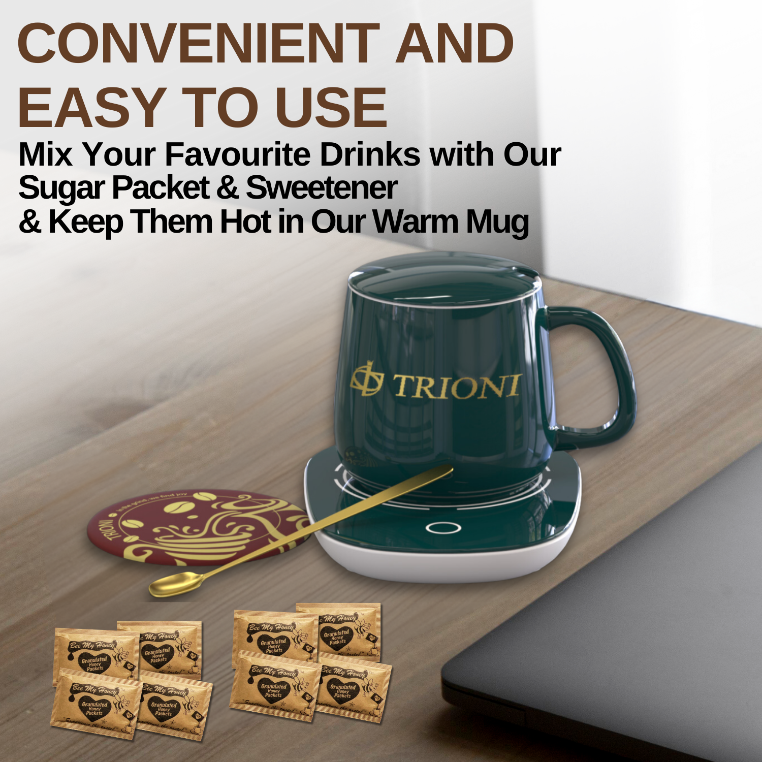 Honey Packets Single Serve Coffee Sweetener - 75 ct & 125 ct - TRIONI Treats