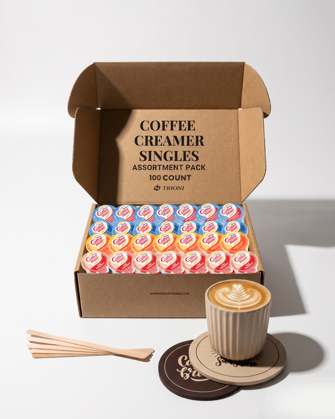 Coffee Mate Creamer Singles Variety Pack with Peppermint Mocha & More - TRIONI Treats