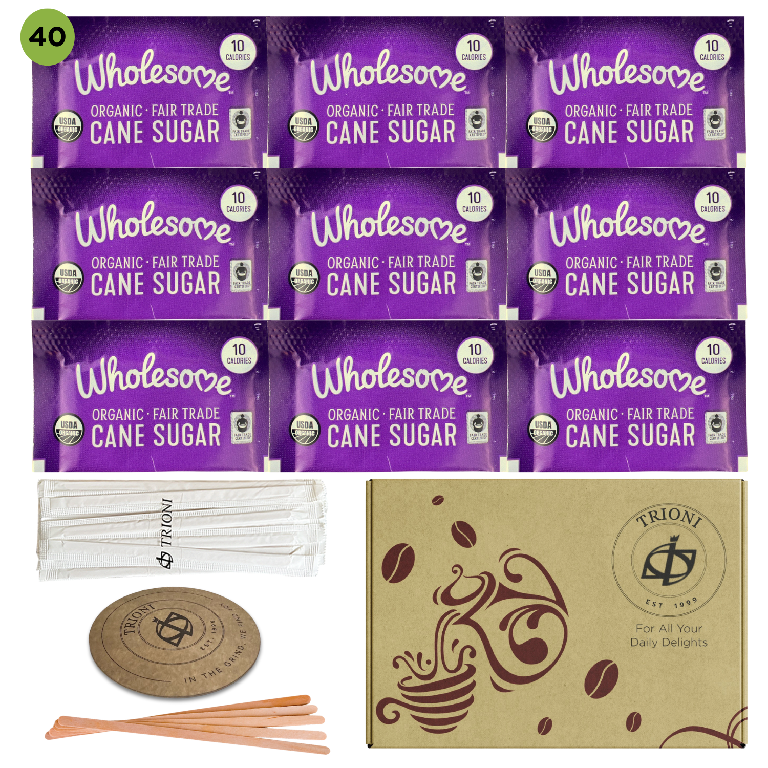 Custom Sugar and Sweetener Assortment Packets - Mix & Match (40 - 60ct each) - TRIONI Treats