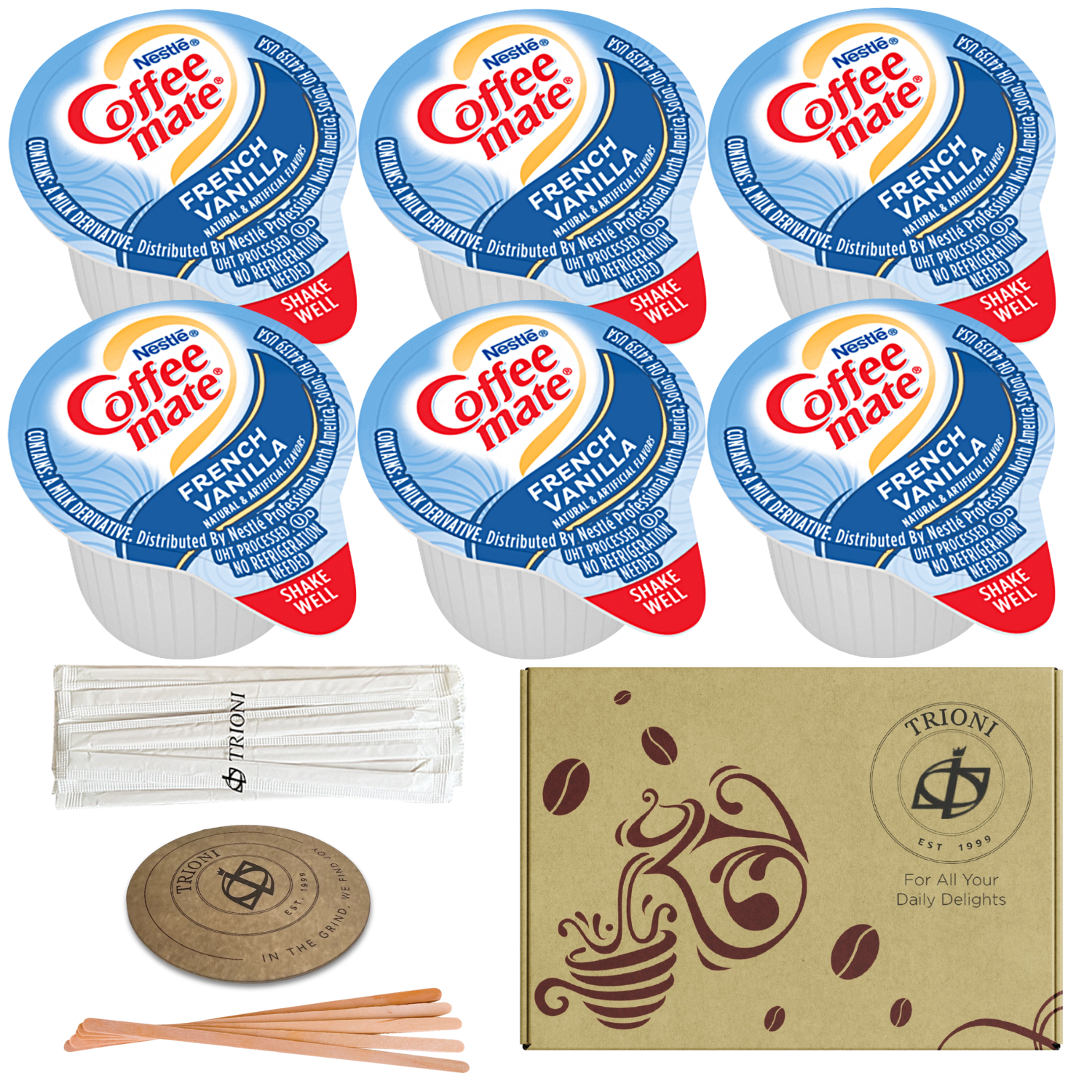 Custom Mix & Match Coffee Mate Creamer Singles & Stok Espresso Shots (6ct each) - TRIONI Treats