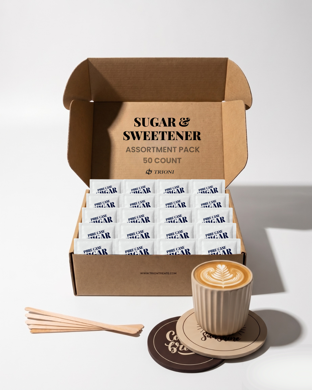 Custom Sugar and Sweetener Assortment Packets - Mix & Match (40 - 60ct each) - TRIONI Treats