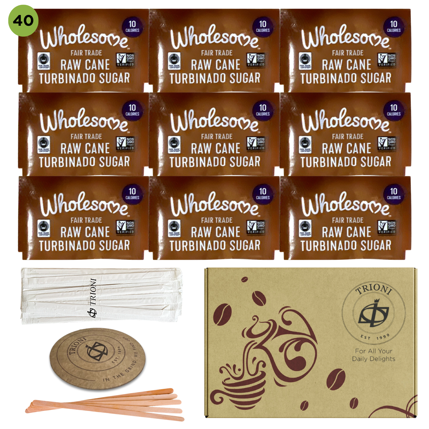 Custom Sugar and Sweetener Assortment Packets - Mix & Match (40 - 60ct each) - TRIONI Treats
