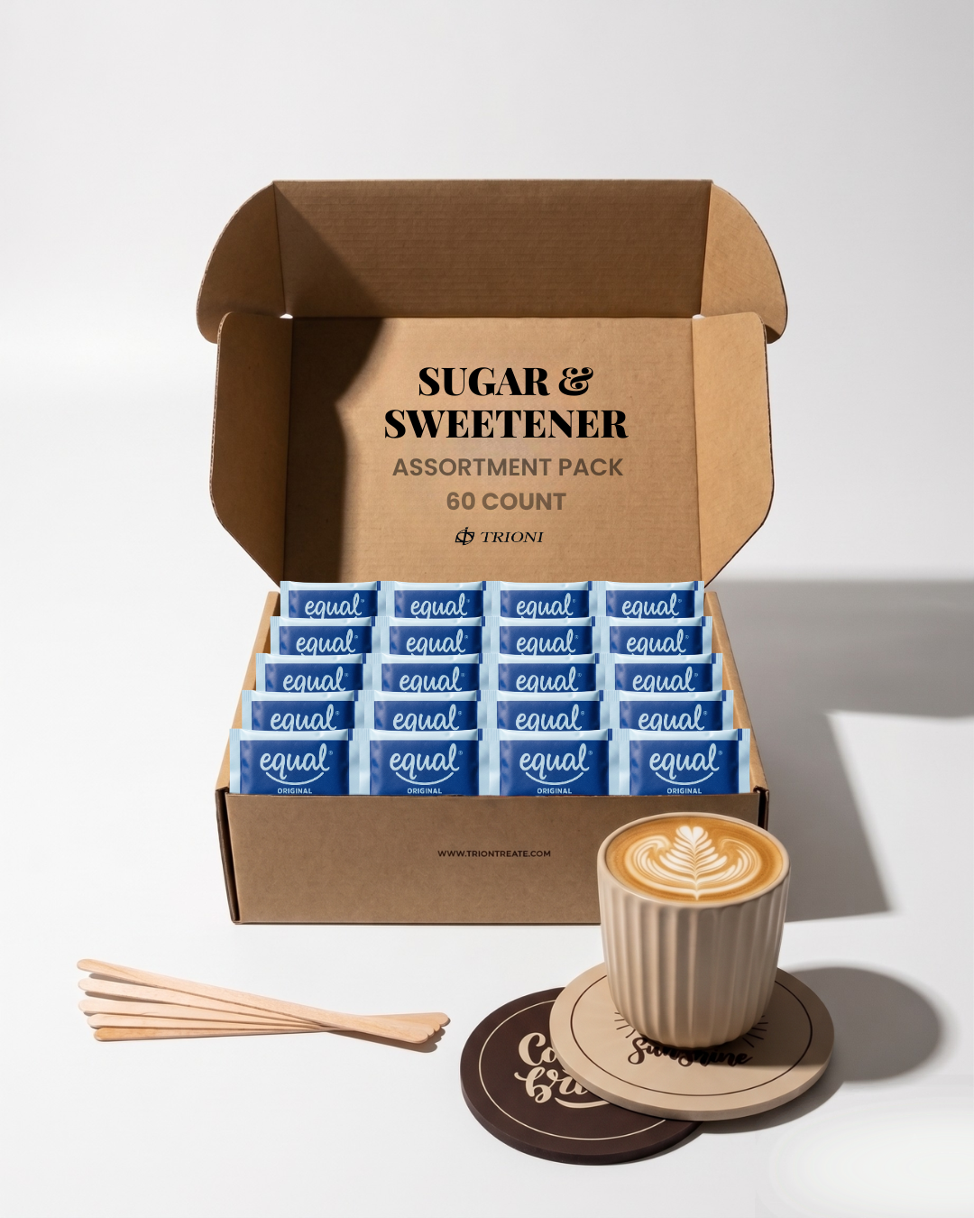 Custom Sugar and Sweetener Assortment Packets - Mix & Match (40 - 60ct each) - TRIONI Treats