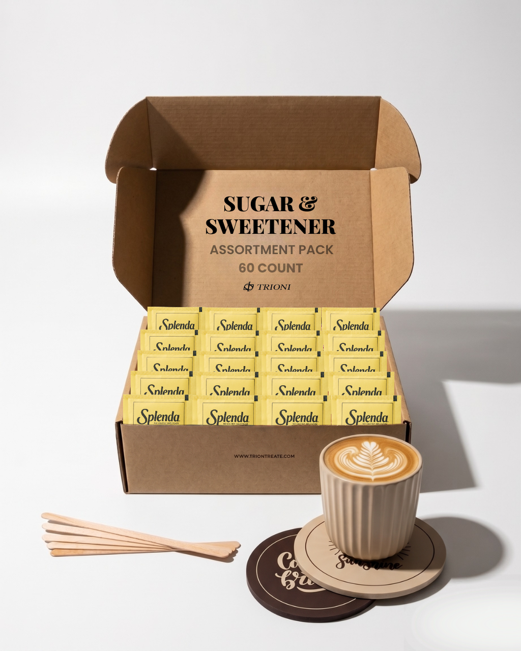 Custom Sugar and Sweetener Assortment Packets - Mix & Match (40 - 60ct each) - TRIONI Treats