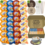 International Delight Coffee Creamer Singles Variety Pack - Caramel Macchiato and 3 More Flavors - TRIONI Treats