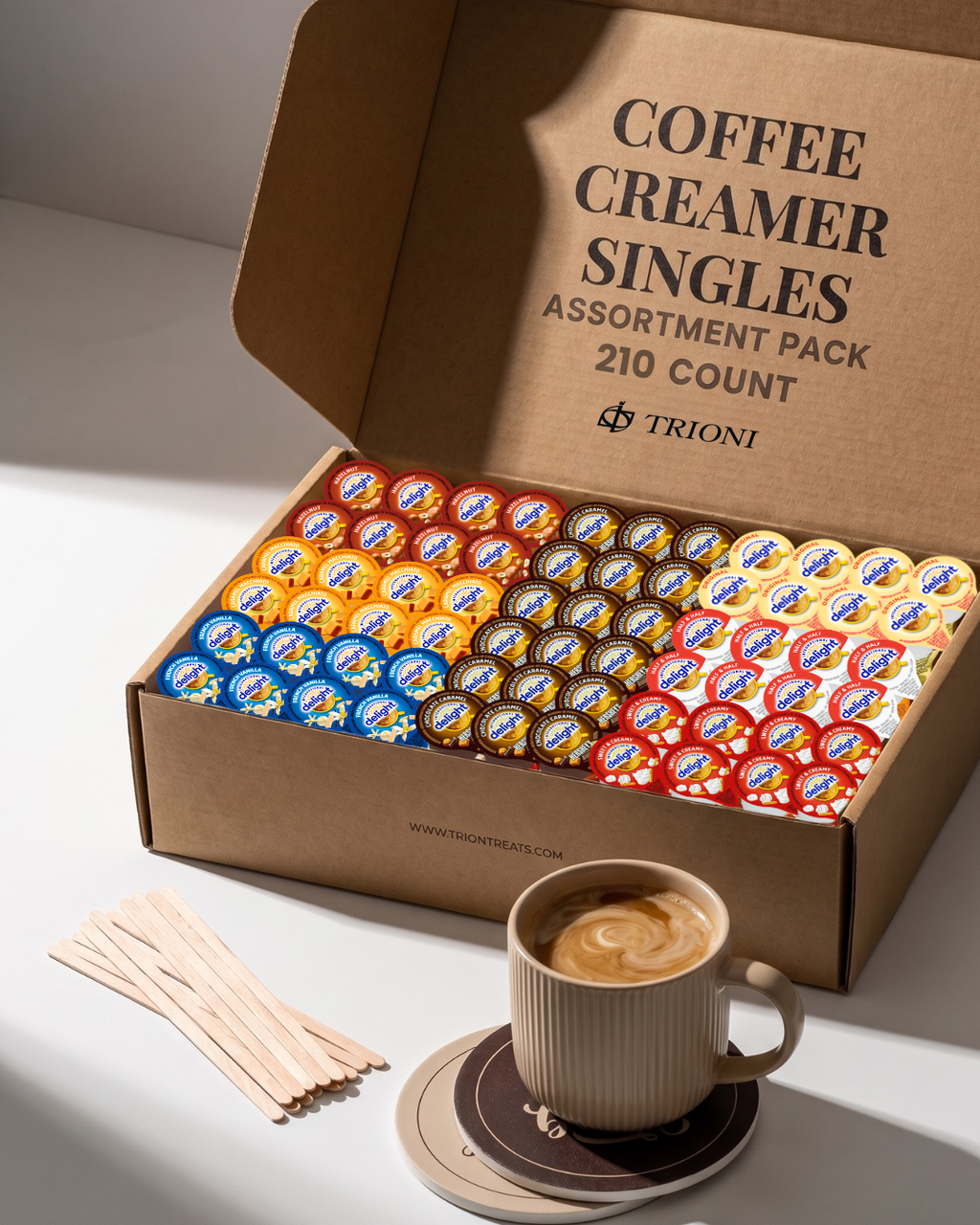 International Delight Coffee Creamer Singles 7-Flavor Variety Pack with Hershey’s, Sweet Cream & More - TRIONI Treats