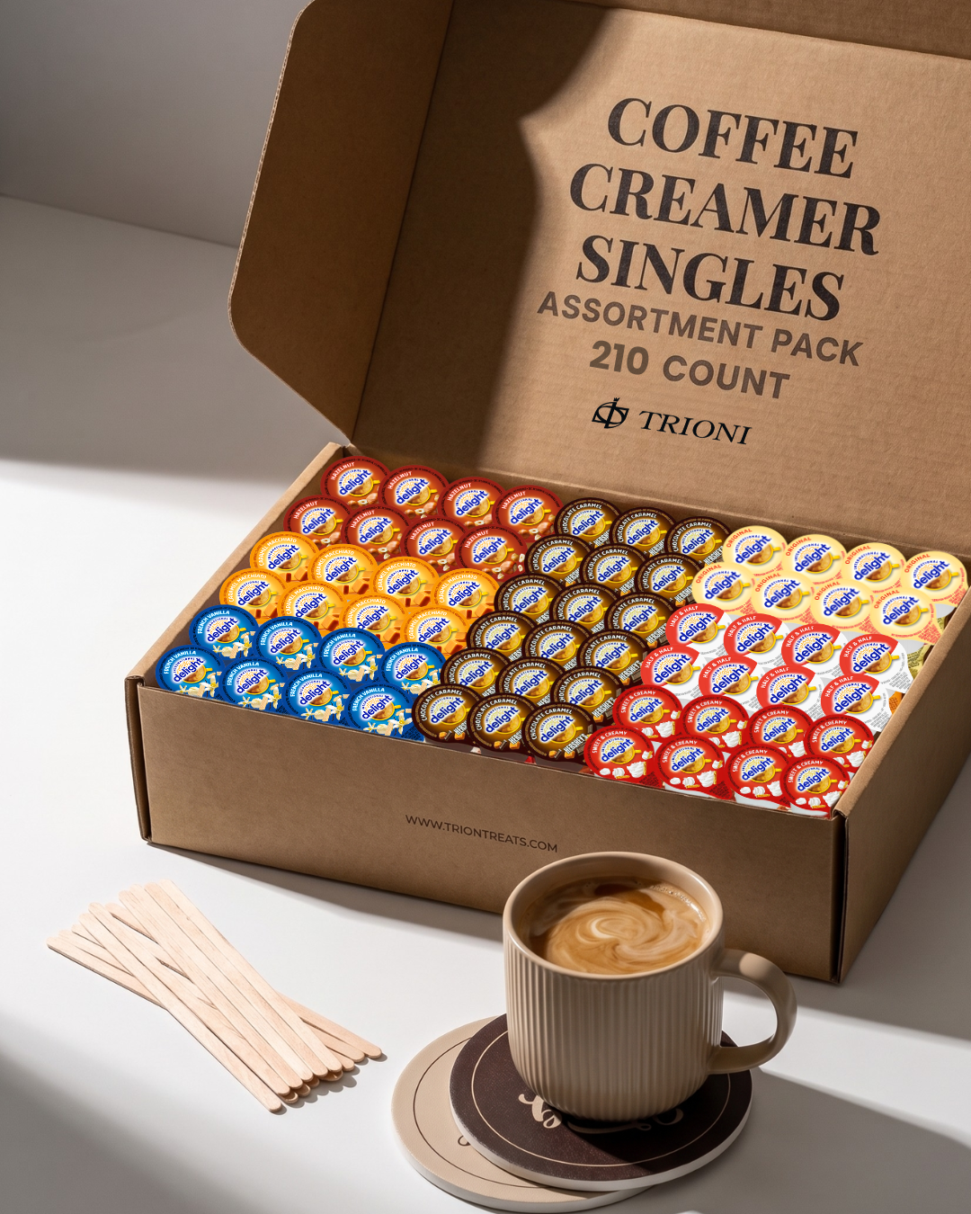 International Delight Coffee Creamer Singles 7-Flavor Variety Pack with Hershey’s, Sweet Cream & More - TRIONI Treats