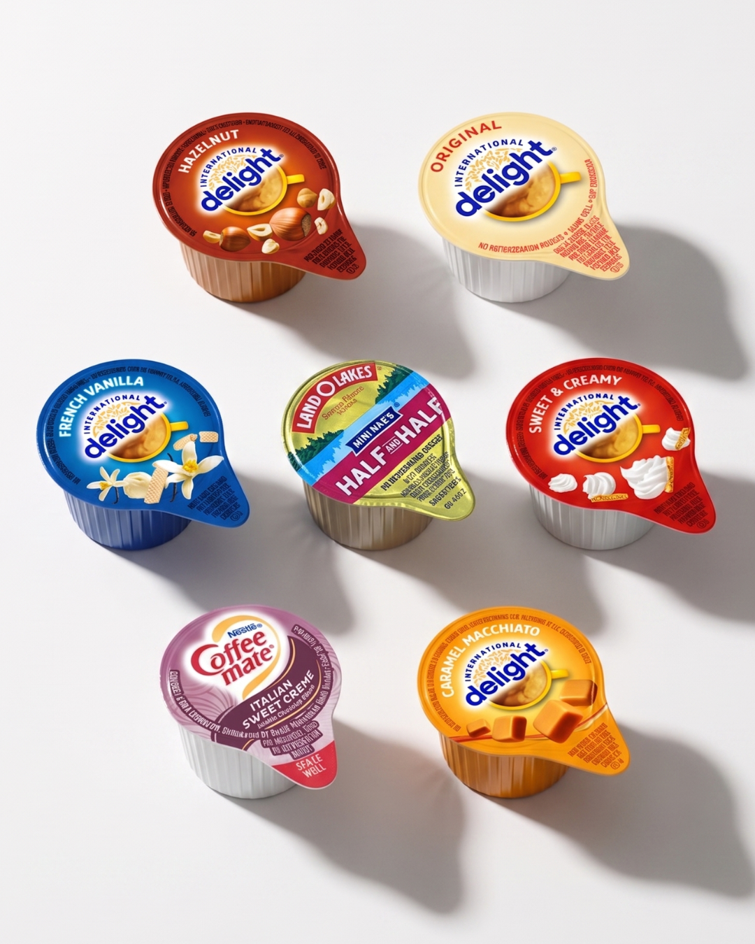 International Delight Coffee Creamer Singles 7-Flavor Variety Pack with Sweet Cream, Italian Sweet Cream & More - TRIONI Treats