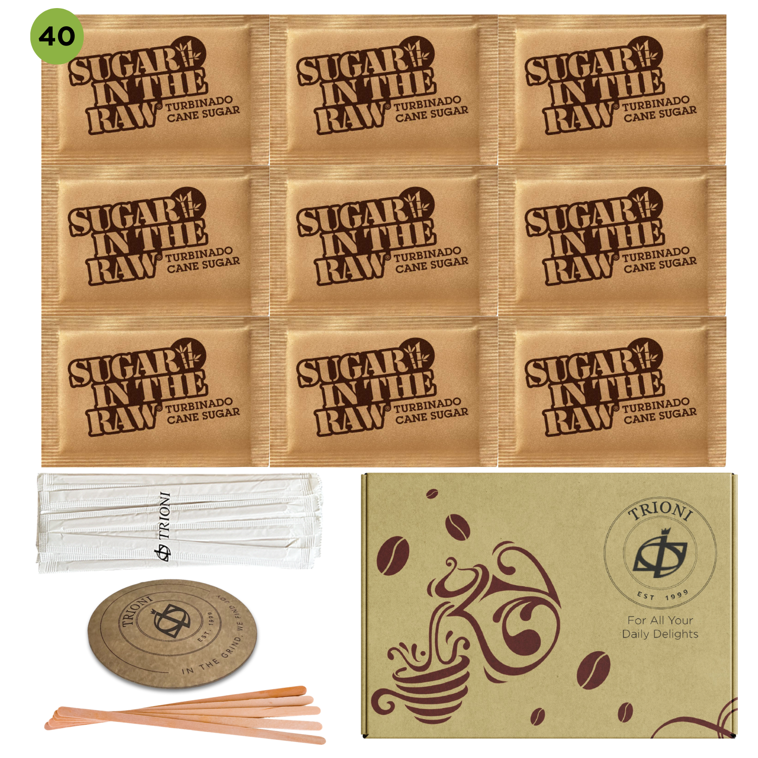 Custom Sugar and Sweetener Assortment Packets - Mix & Match (40 - 60ct each) - TRIONI Treats