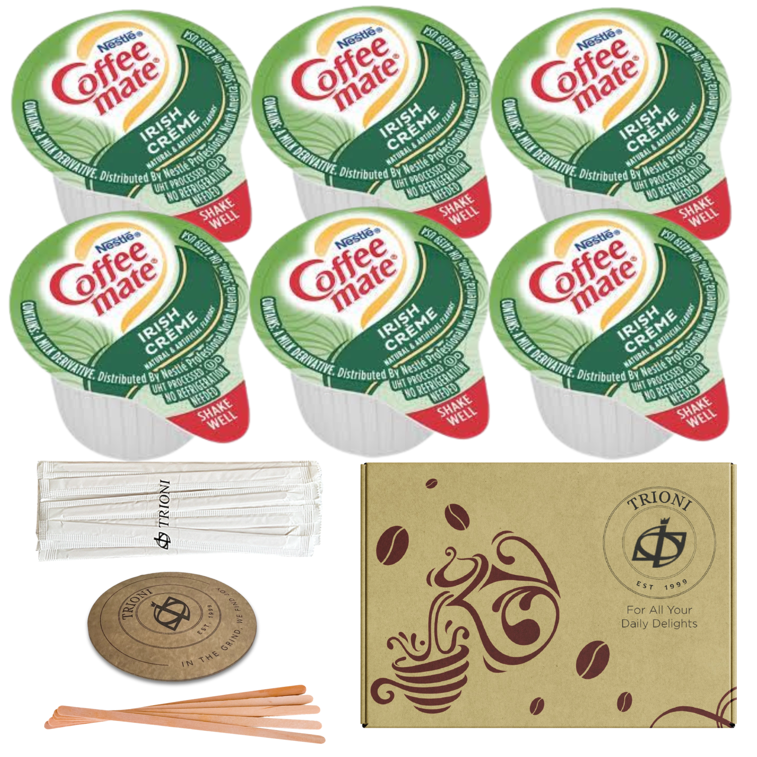 Custom Mix & Match Coffee Mate Creamer Singles & Stok Espresso Shots (6ct each) - TRIONI Treats