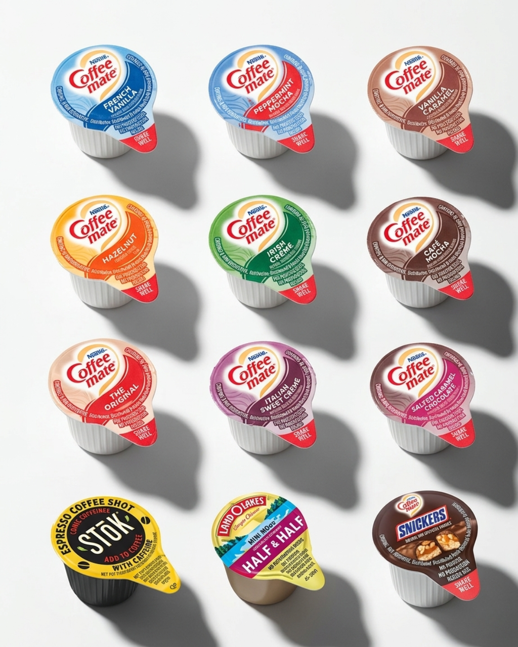 Custom Mix & Match Coffee Mate Creamer Singles & Stok Espresso Shots (6ct each) - TRIONI Treats