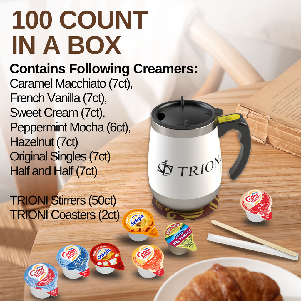Coffee Mate Coffee Creamer Singles Variety Pack Bundle - Peppermint Mocha, Sweet Cream, and 5 More Flavors - TRIONI Treats