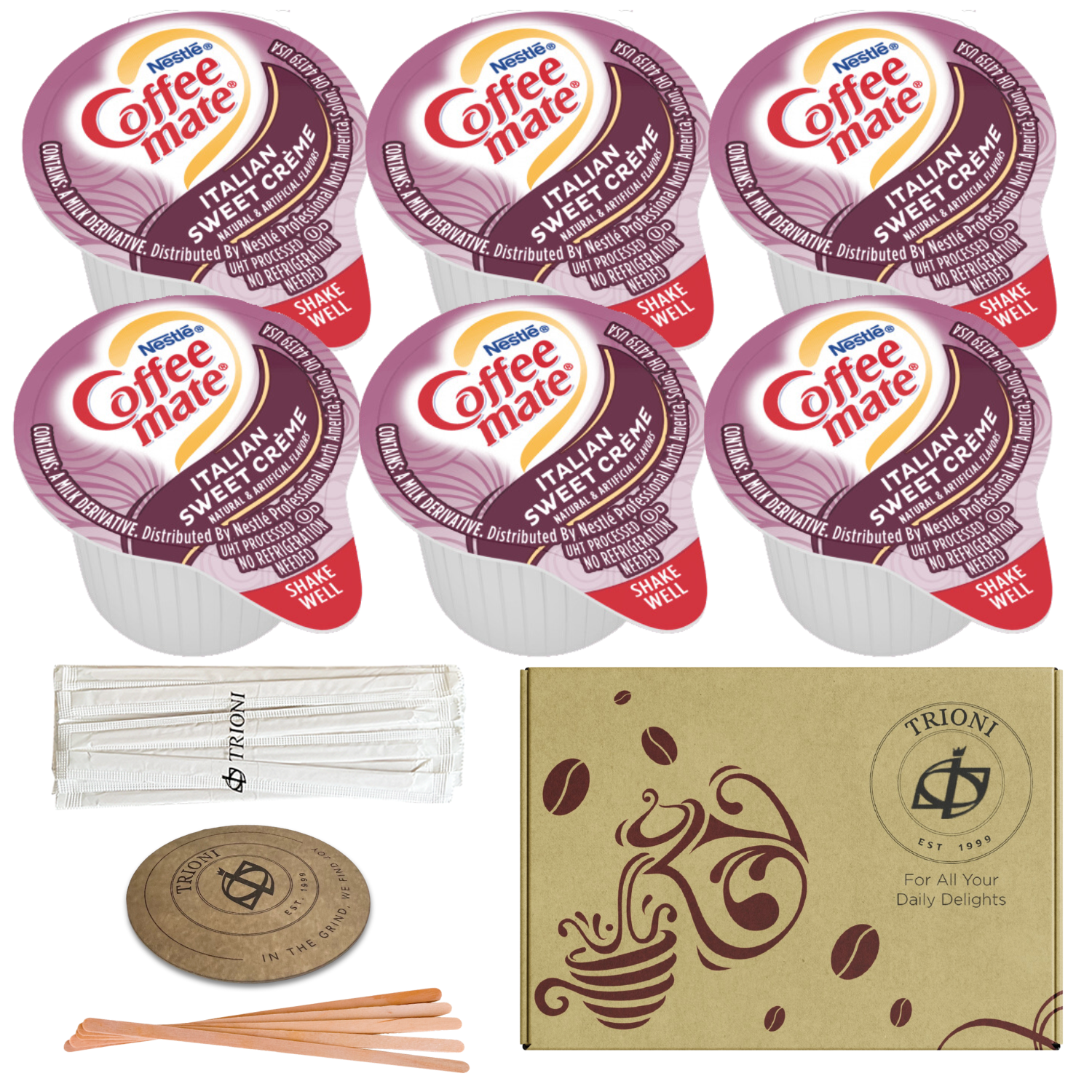 Custom Mix & Match Coffee Mate Creamer Singles & Stok Espresso Shots (6ct each) - TRIONI Treats