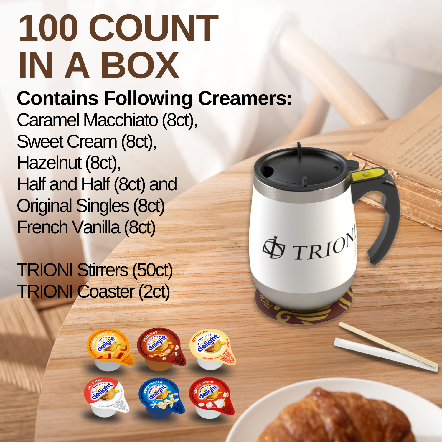 International Delight Coffee Creamer Singles Variety Pack - Sweet Cream and 5 More Flavors - TRIONI Treats