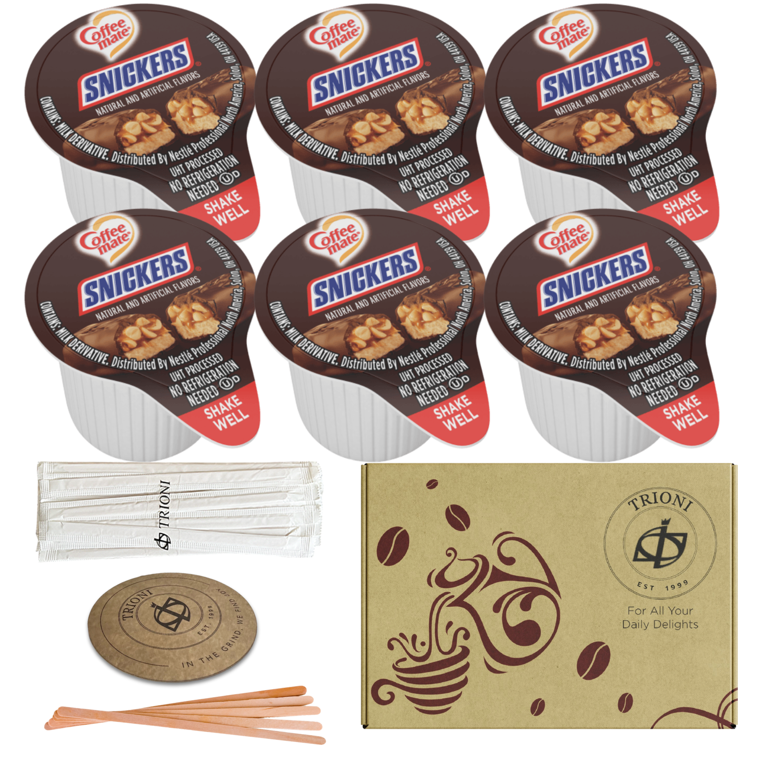 Custom Mix & Match Coffee Mate Creamer Singles & Stok Espresso Shots (6ct each) - TRIONI Treats