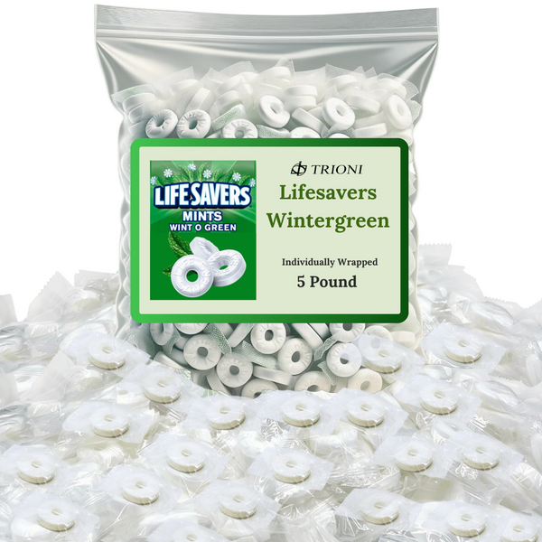 Life Savers Wint O Green - Lifesavers Wintergreen Mint Individually Wrapped Hard Candy 1, 2 & 5LB