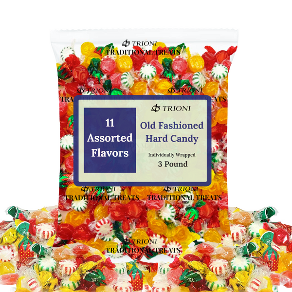 TRIONI Old Fashioned Individually Wrapped Hard Candy - 11 Assorted Flavors, 2, 3 & 5LB