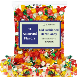 TRIONI Old Fashioned Individually Wrapped Hard Candy - 11 Assorted Flavors, 2, 3 & 5LB - TRIONI Treats