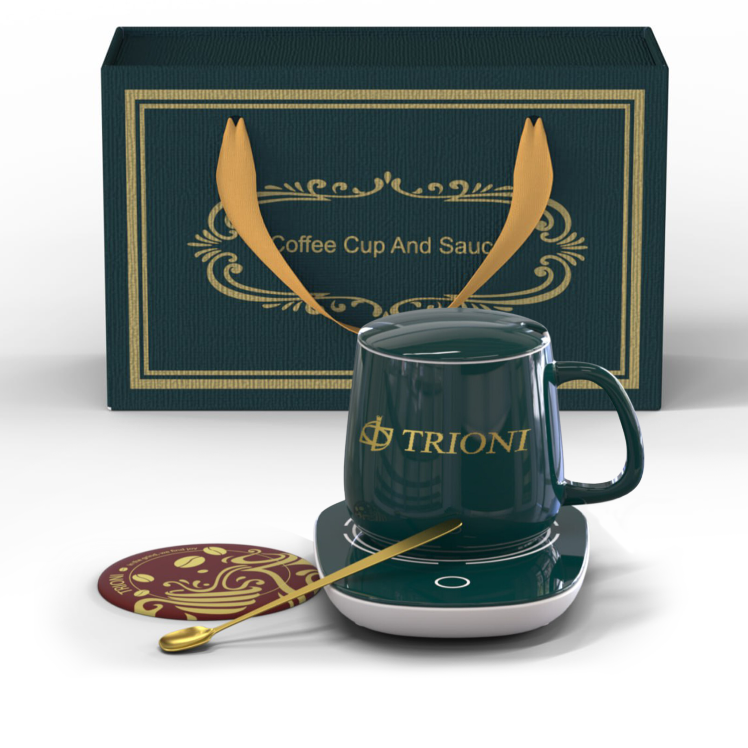 Self-Warming Mug - Perfect Temperature Control for Coffee, Tea, and More - Ideal for Home, Office, and Travel - TRIONI Treats