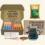 International Delight Coffee Creamer Singles with Ground Coffee - 101ct of Italian, Sweet Cream and 5 more Flavored Pods with 1x2.5 oz TRIONI Medium Roast Coffee Packets - TRIONI Treats