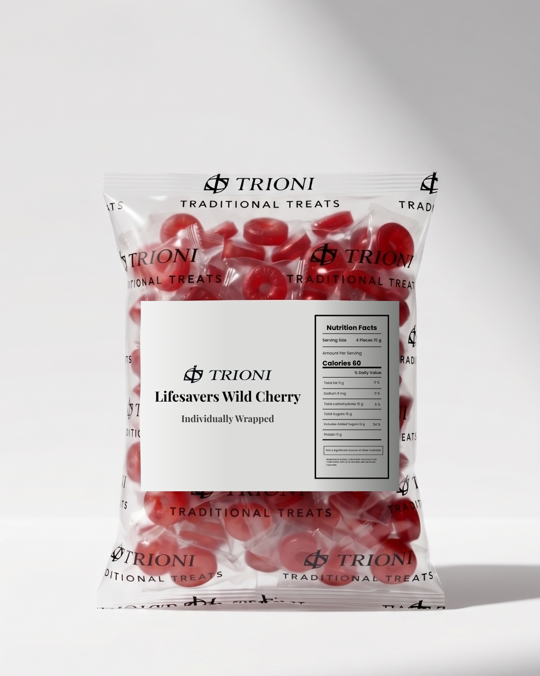 2 Pound Lifesavers Wild Cherry Individually Wrapped Hard Candy - TRIONI Treats