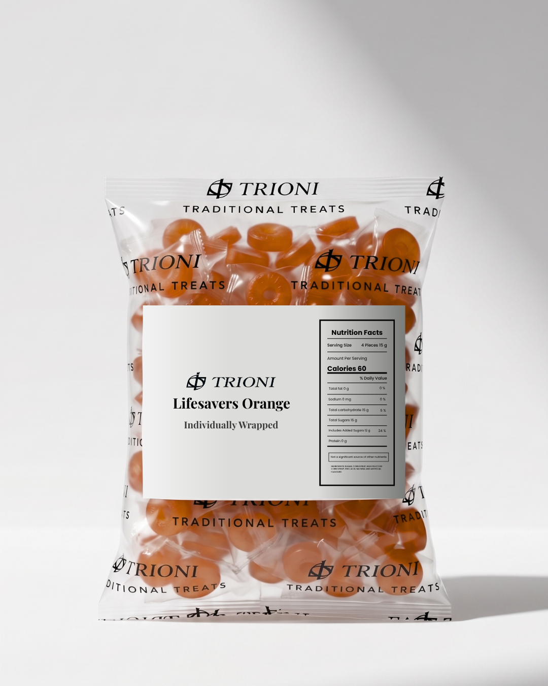 2 Pound Lifesavers Orange Fruit Flavor Individually Wrapped Hard Candy - TRIONI Treats