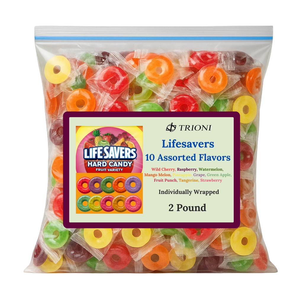 Life Savers Hard Candy Individually Wrapped - 2 LB of Lifesavers 10 Fruit Flavor