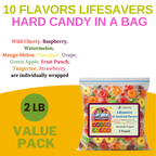Life Savers Hard Candy Individually Wrapped - 2 LB of Lifesavers 10 Fruit Flavor