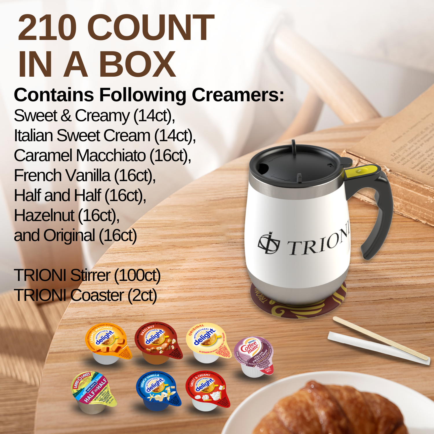 International Delight Coffee Creamer Singles Variety Pack - Sweet Cream, Italian Sweet Creme, and 5 More Flavors - TRIONI Treats