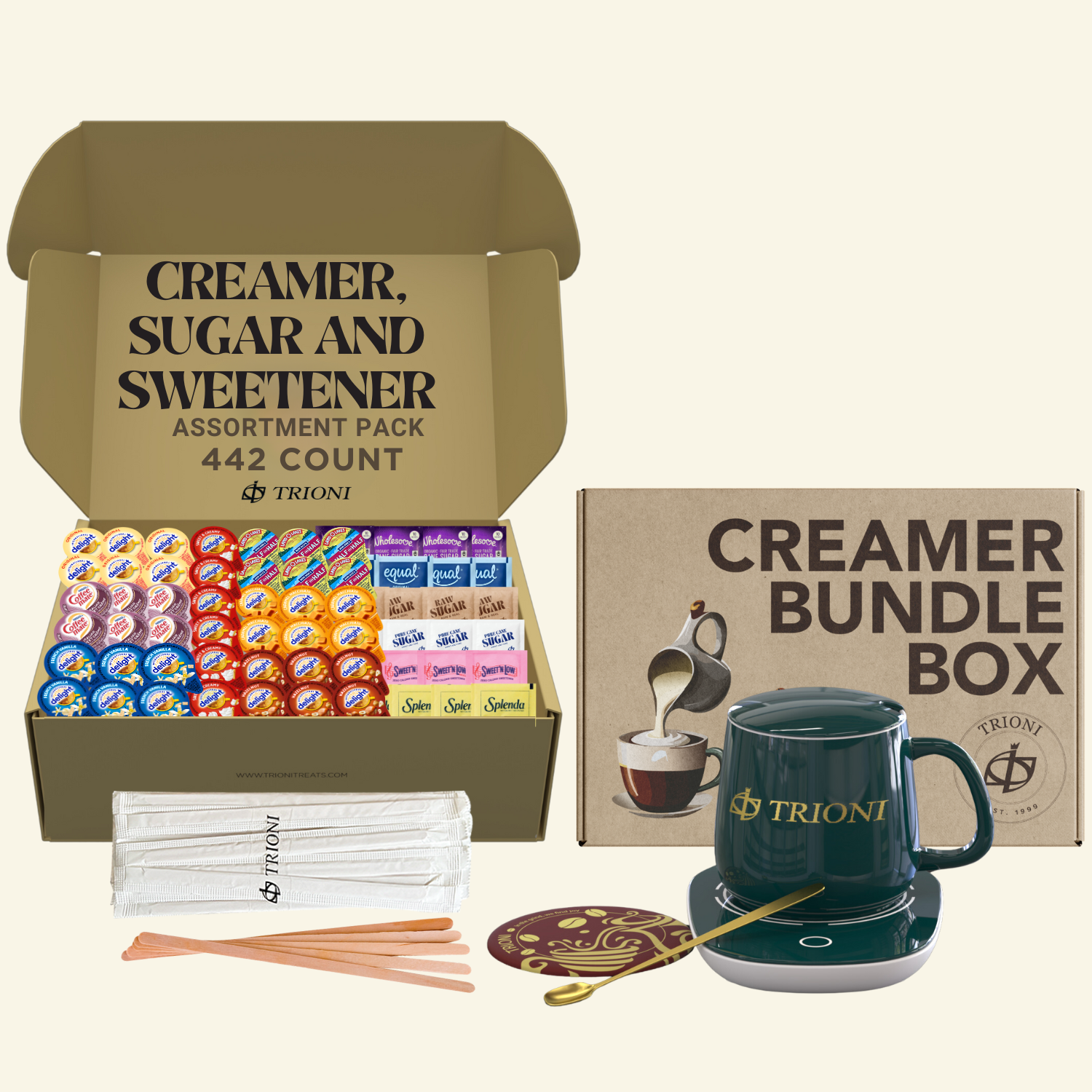 International Delight Coffee Creamer Singles Variety Pack - Sweet Cream, Italian Sweet Creme, and 5 More Flavors - TRIONI Treats