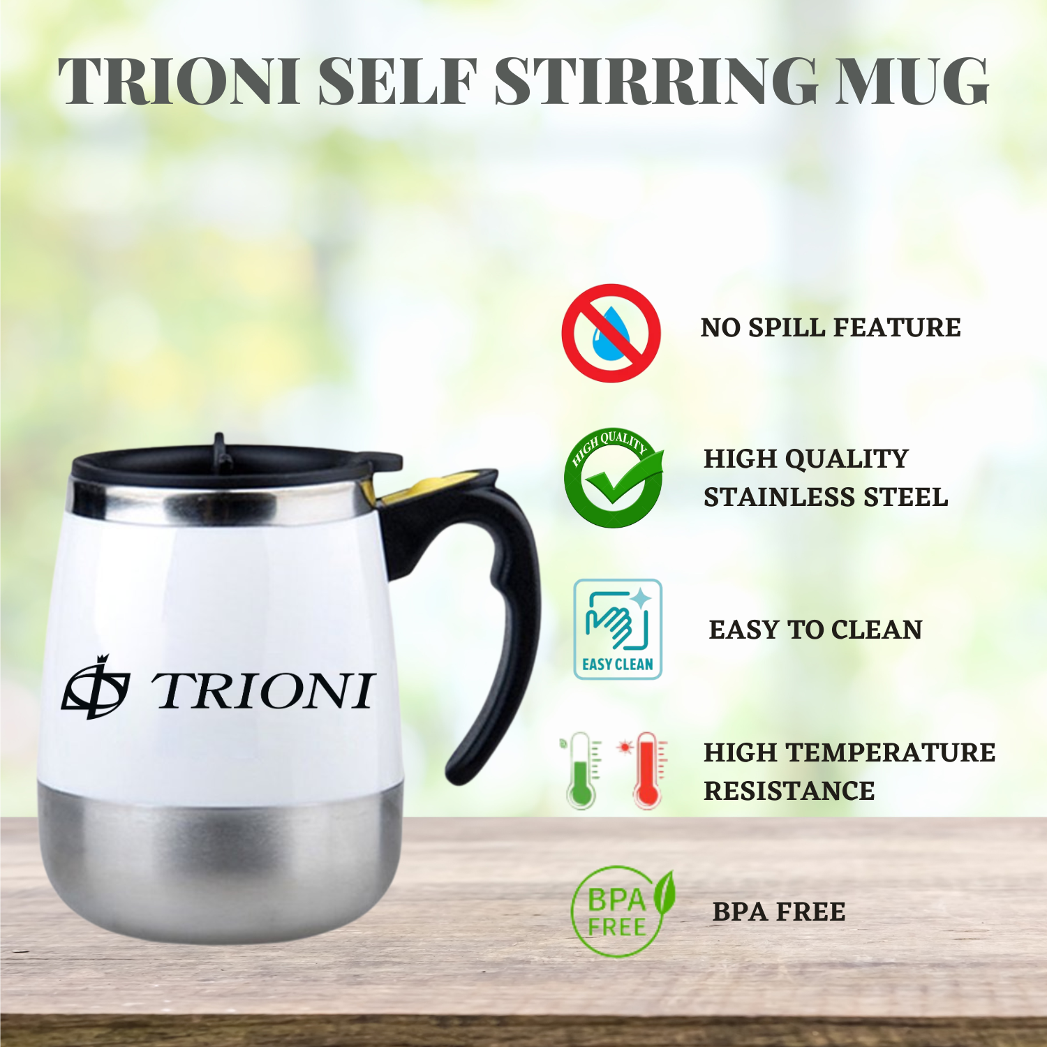 TRIONI Coffee Self Stirring Mug - TRIONI Treats