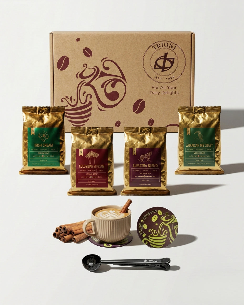 Ground Coffee Medium Roast Coffee Set - Pack of 8 - TRIONI Treats